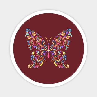 butterfly floral illustration Magnet